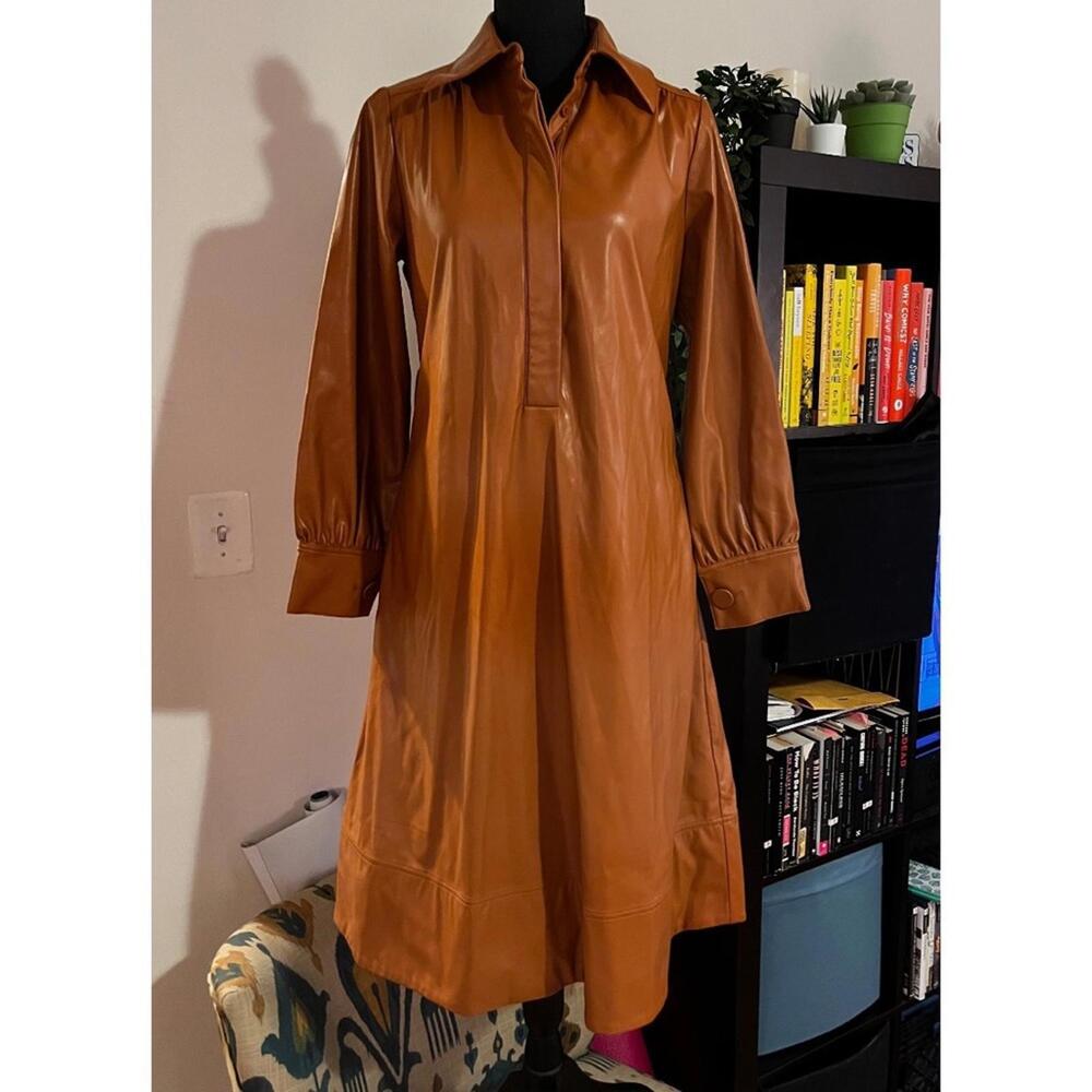 Faux Leather Midi Dress